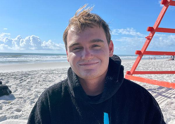 Photo of team rider Blake Speir at the beach